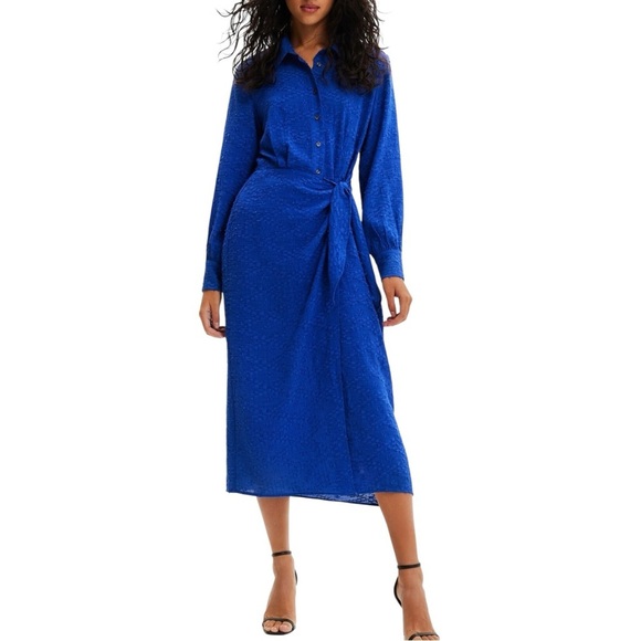 NEW Desigual Jacquard Midi Wrap Dress Size EU M Casual Summer Color Drench